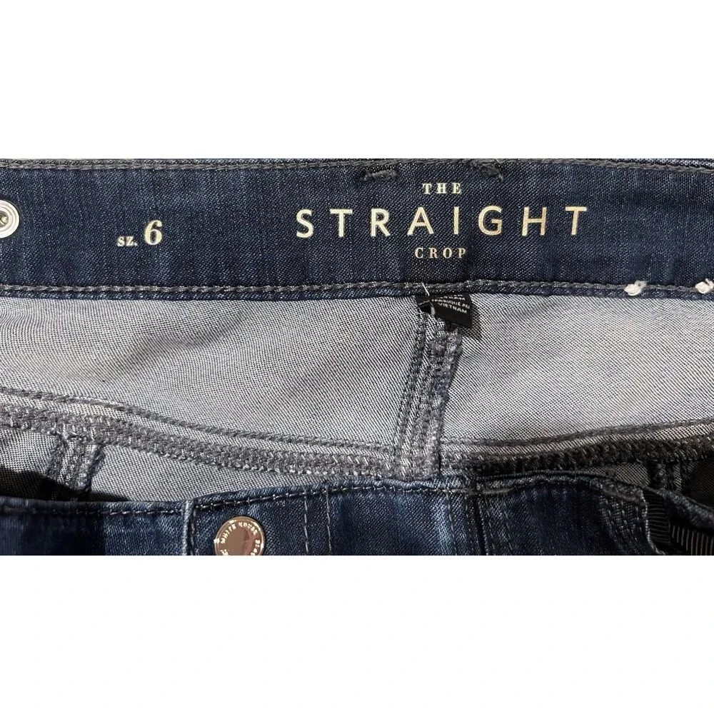 WHBM White House Black Market blue Cotton denim Straight Crop jeans -size 6
